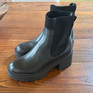Madden Girl Black Chunky Heel Ankle Boots
